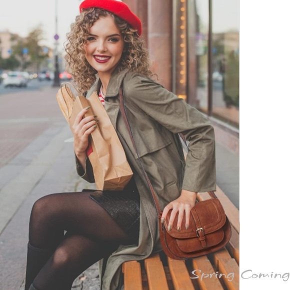 Crossbody Bags for Women,Small Saddle Purse and Boho Cross Body Handbags,Leather - Picture 3 of 6